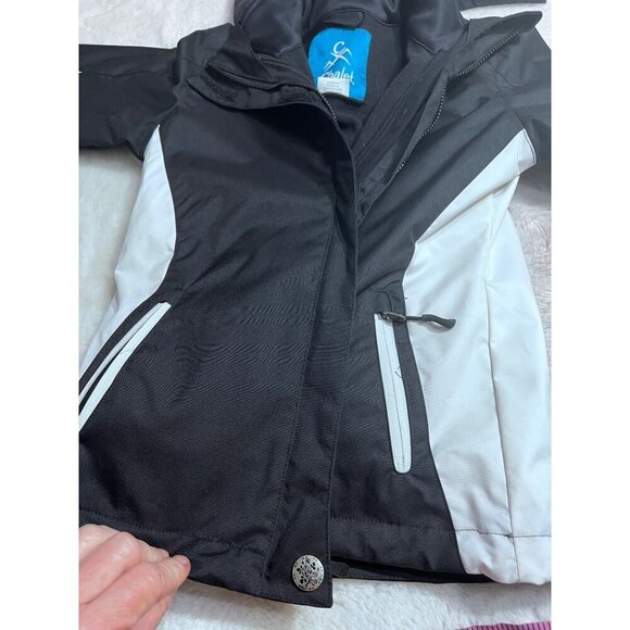 Chalet ski snow jacket coat black/white women size small - Picture 7 of 9